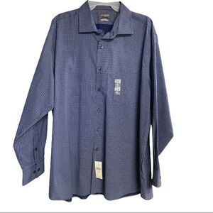 VAN HEUSEN Flex Men’s Blue/White  Plaid Shirt Size 17 32/33 New‎ with tags.